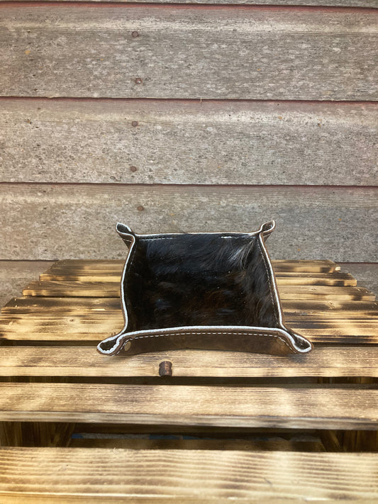 HAIR ON HIDE LEATHER VALET TRAY